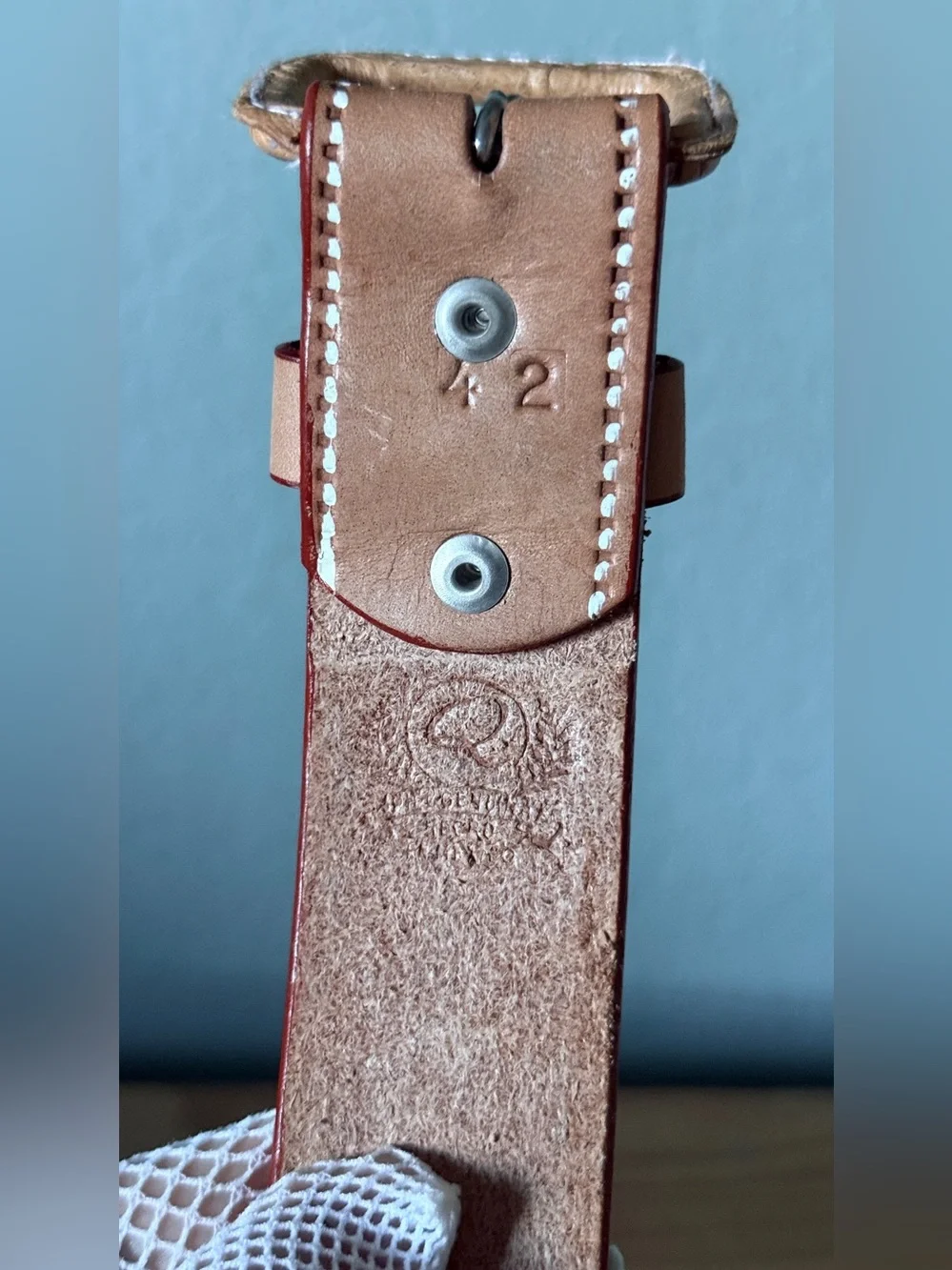 Vintage Western Tooled Leather Belt Size 42 Horse Cow Cactus Horseshoe 48in